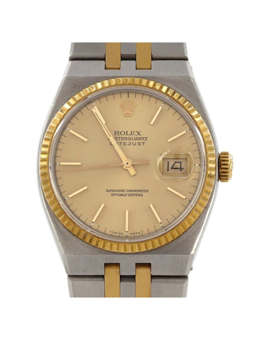 Rolex Oyster Quartz Stainless Steel Yellow Gold Watch